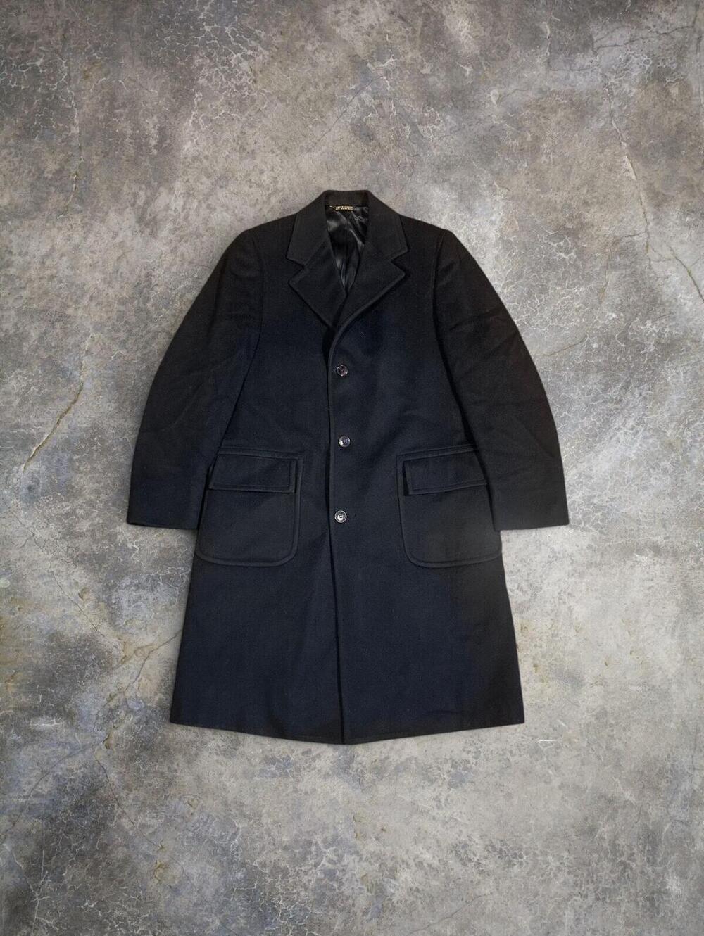 Vintage Malcolm Kenneth New York Wool Overcoat Navy Blue